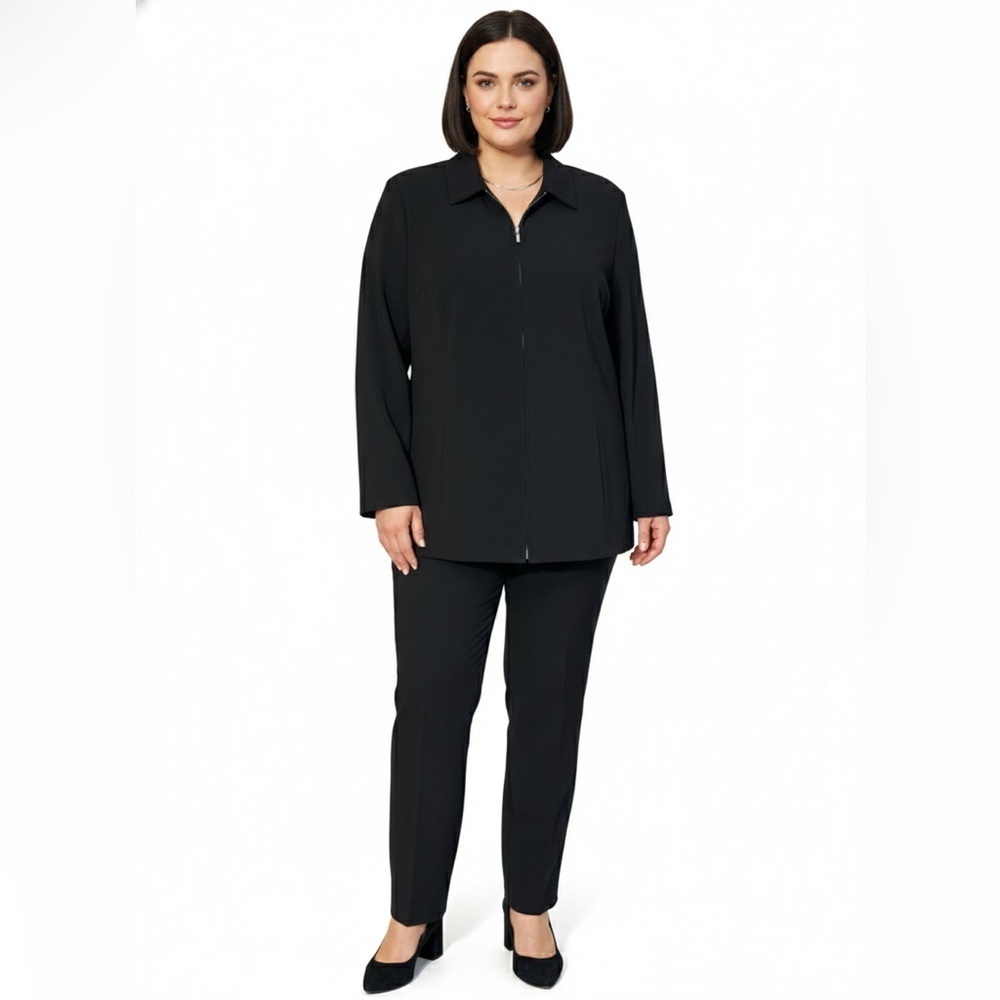 Marina Rinaldi Voyage Black Zip Tunic Italy Designer Plus 27